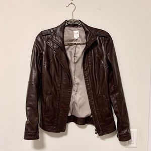 Simons Brown Leather Biker Jacket